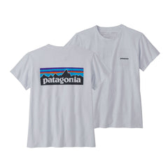 Patagonia W's P-6 Logo Responsibili-Tee - Recycled Cotton & Recycled Polyester White Shirt