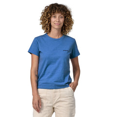 Patagonia W's P-6 Logo Responsibili-Tee - Recycled Cotton & Recycled Polyester Blue Bird Shirt