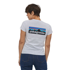 Patagonia W's P-6 Logo Responsibili-Tee - Recycled Cotton & Recycled Polyester White Shirt