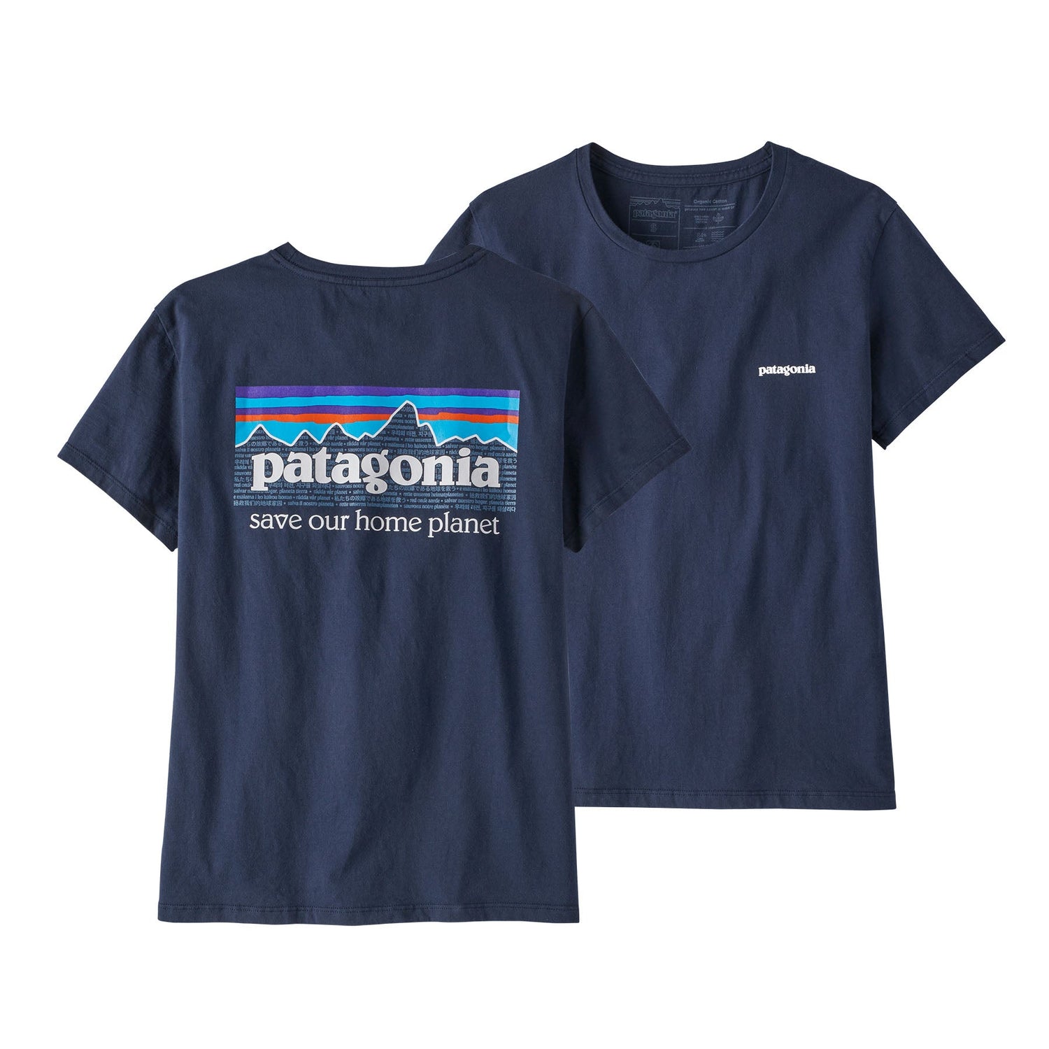 Patagonia W's P-6 Mission Organic T-Shirt - 100% Organic Cotton New Navy Shirt
