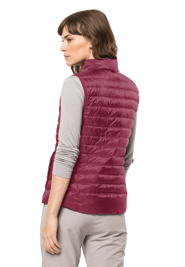 Jack Wolfskin W's Pack & Go Down Vest - Recycled PET & RDS certified Down Sangria Red Jacket
