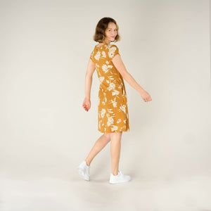 Sherpa W's Padma Wrap Dress - Modal & Organic Cotton Caramel Lotus