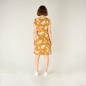 Sherpa W's Padma Wrap Dress - Modal & Organic Cotton Caramel Lotus