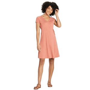 Sherpa W's Padma Wrap Dress - Modal & Organic Cotton Brick Dust Leaf