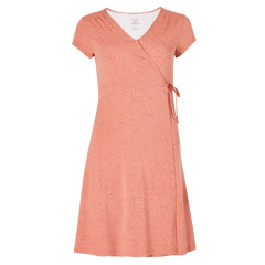 Sherpa W's Padma Wrap Dress - Modal & Organic Cotton Brick Dust Leaf Dress