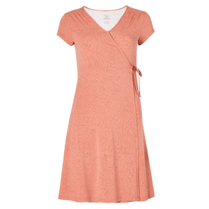 Sherpa W's Padma Wrap Dress - Modal & Organic Cotton Brick Dust Leaf