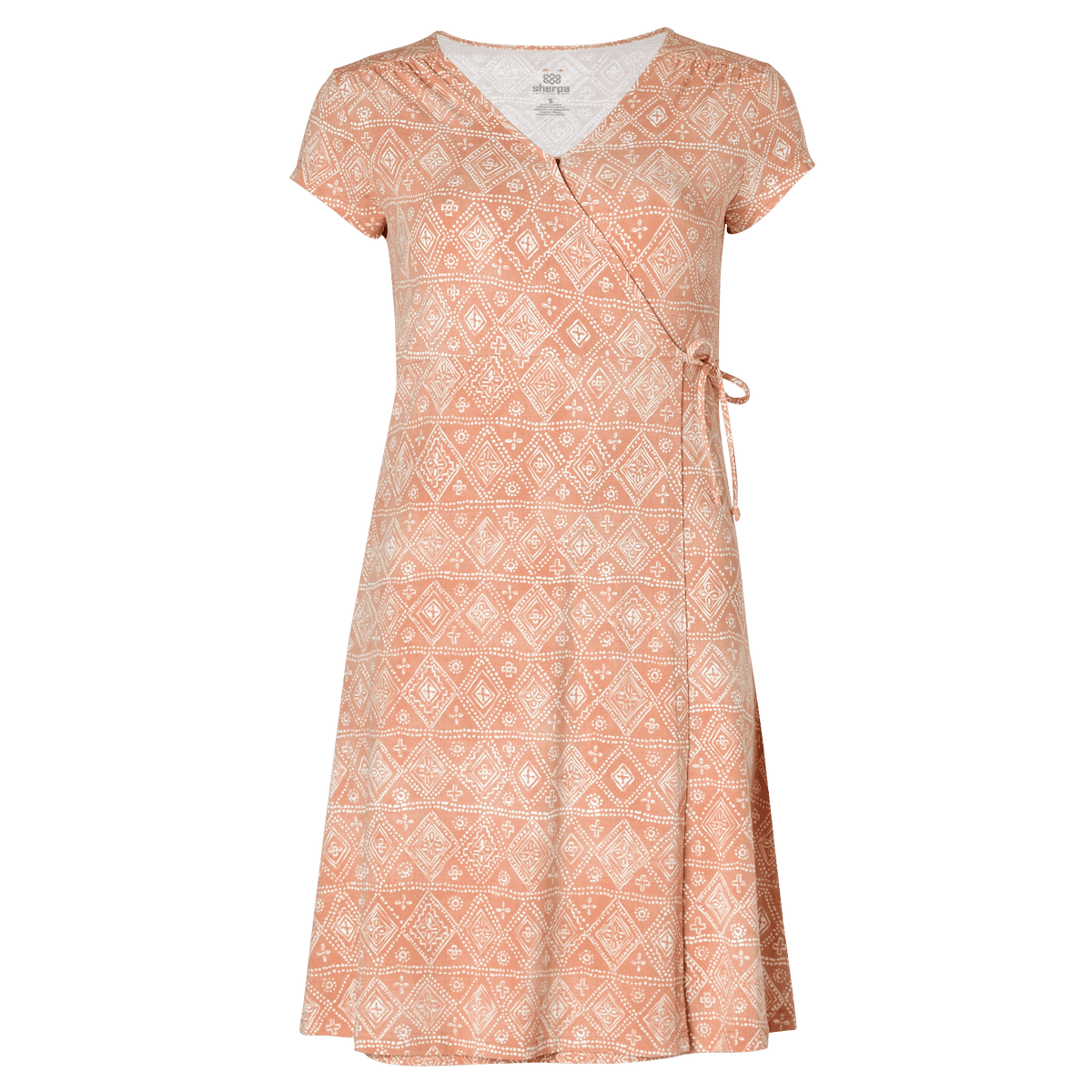 W's Padma Wrap Dress - Modal & Organic Cotton Dress Sherpa Desert Sand Geo S