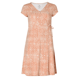 Sherpa W's Padma Wrap Dress - Modal & Organic Cotton Desert Sand Geo