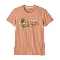 Patagonia W's Palm Protest Responsibili-Tee - Recycled Cotton & Recycled Polyester Cowry Peach Shirt