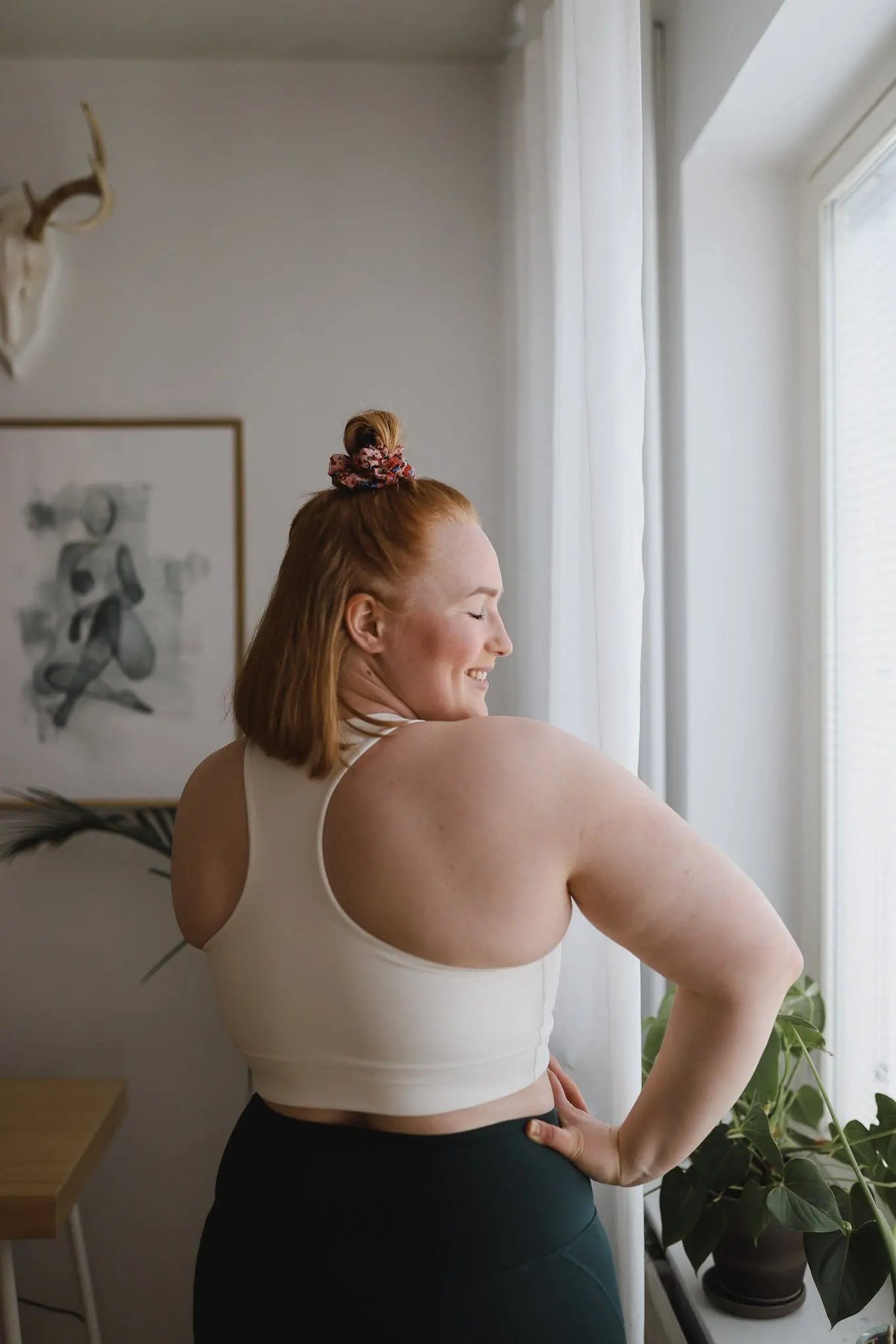 Girlfriend Collective Paloma Classic Sports Bra - Made from recycled plastic bottles Ivory Underwear