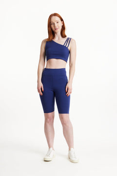 People Tree W's Pocket Cycling Shorts - Organic cotton Blue Pants