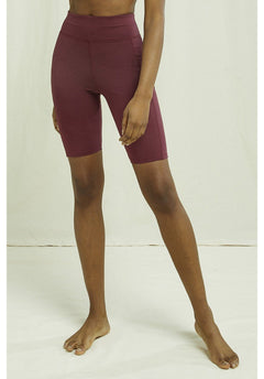 People Tree W's Pocket Cycling Shorts - Organic cotton Burgundy Pants