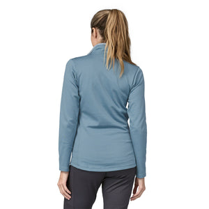 Patagonia W's R1 Daily Zip Neck - Recycled Polyester Light Plume Grey - Steam Blue X-Dye