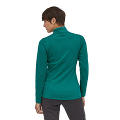 Patagonia W's R1 Daily Zip Neck - Recycled Polyester Borealis Green - Light Borealis Green X-Dye Shirt