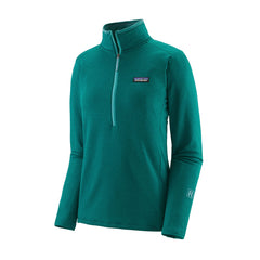 Patagonia W's R1 Daily Zip Neck - Recycled Polyester Borealis Green - Light Borealis Green X-Dye Shirt