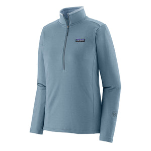 Patagonia W's R1 Daily Zip Neck - Recycled Polyester Light Plume Grey - Steam Blue X-Dye