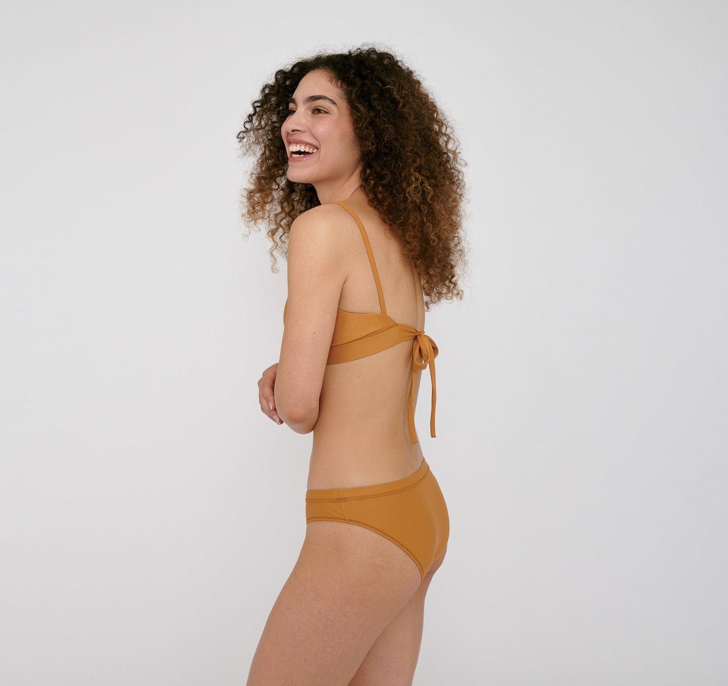 Organic Basics W's Re-Swim Bikini Bottoms - Recycled Nylon Ocher Swimwear
