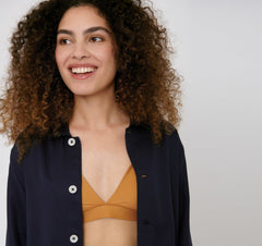 Organic Basics W's Re-Swim Bikini Top - Recycled Nylon Navy Swimwear