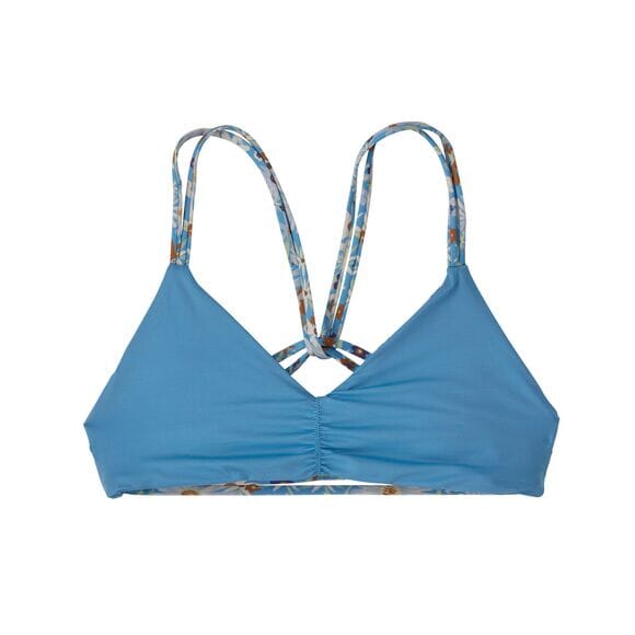 Patagonia W's Reversible Seaglass Bay Bikini Top - Recycled Nylon Primavera: Lago Blue Swimwear