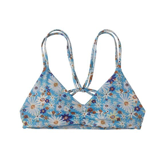 Patagonia W's Reversible Seaglass Bay Bikini Top - Recycled Nylon Primavera: Lago Blue Swimwear