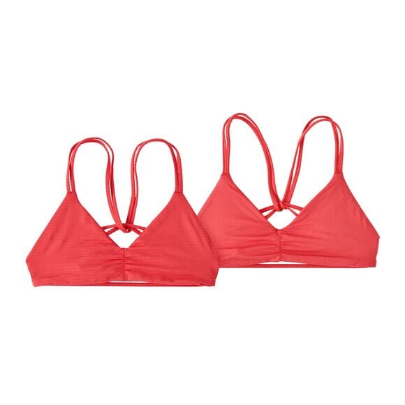 Patagonia W's Reversible Seaglass Bay Bikini Top - Recycled Nylon Ripple: Coral Swimwear