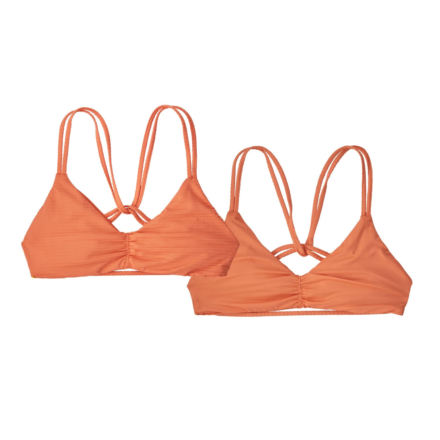 Patagonia W's Reversible Seaglass Bay Bikini Top - Recycled Nylon Ripple: Tigerlily Orange Swimwear