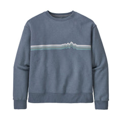 Patagonia W's Ridge Rise Stripe Uprisal Crew Sweatshirt - Recycled Polyester & Recycled Cotton Plume Grey Shirt