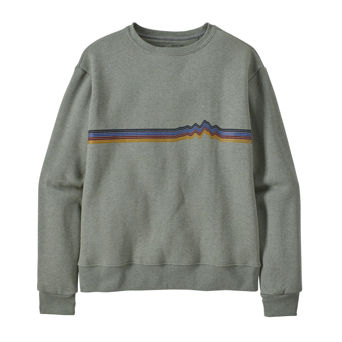 W's Ridge Rise Stripe Uprisal Crew Sweatshirt - Recycled Polyester & Recycled Cotton Shirt Patagonia Sleet Green S