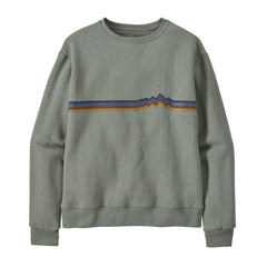 Patagonia W's Ridge Rise Stripe Uprisal Crew Sweatshirt - Recycled Polyester & Recycled Cotton Sleet Green Shirt