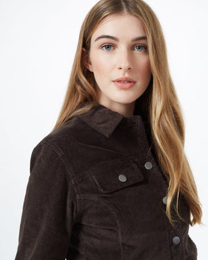 Tentree W's Rowan Corduroy Jacket - Organic Cotton Black Olive Green
