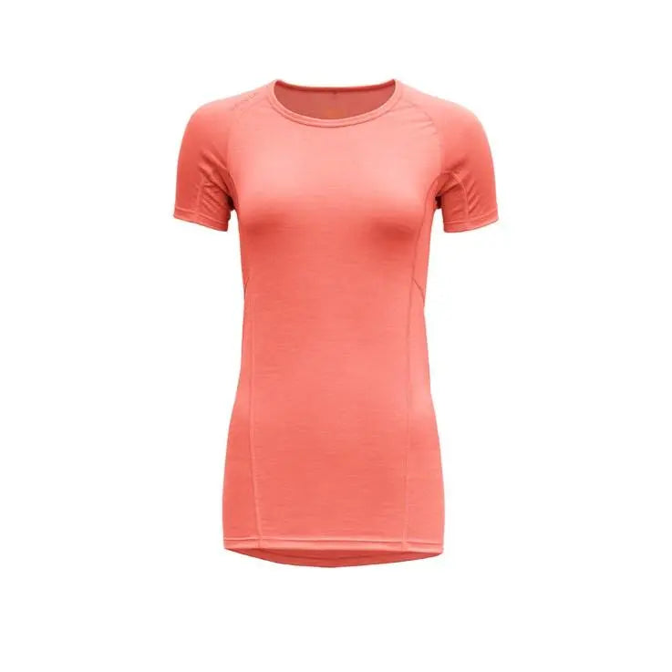 W's Running T-Shirt - Merino Wool & Tencel Shirt Devold Coral S