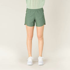 Sherpa W's Sajilo Pull-On Short - 100% Recycled polyester Thyme Micro Geo Pants