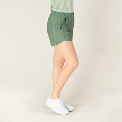 Sherpa W's Sajilo Pull-On Short - 100% Recycled polyester Thyme Micro Geo Pants