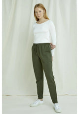 People Tree W's Sasha Trouser - Organic Fairtrade Certified Cotton Khaki Pants