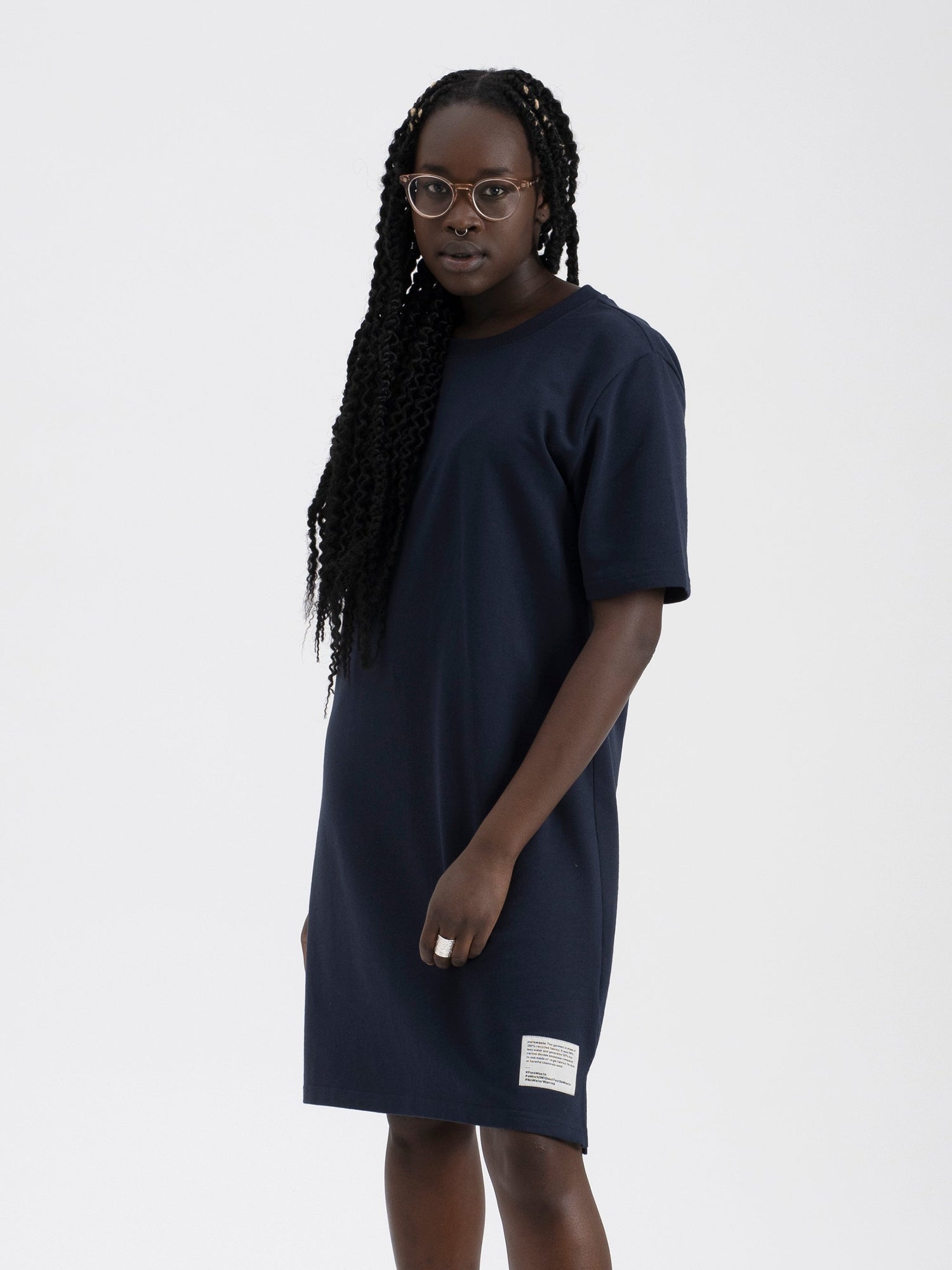 Pure Waste - W's Short Sleeve Sweatshirt Dress - Recycled cotton & Recycled polyester - Weekendbee - sustainable sportswear