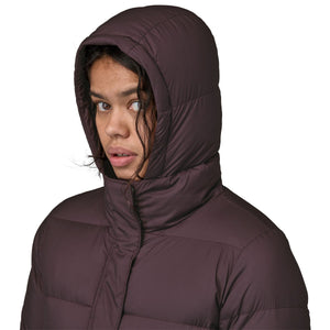 Patagonia W's Silent Down Long Parka - Recycled Down & Recycled Polyester Obsidian Plum