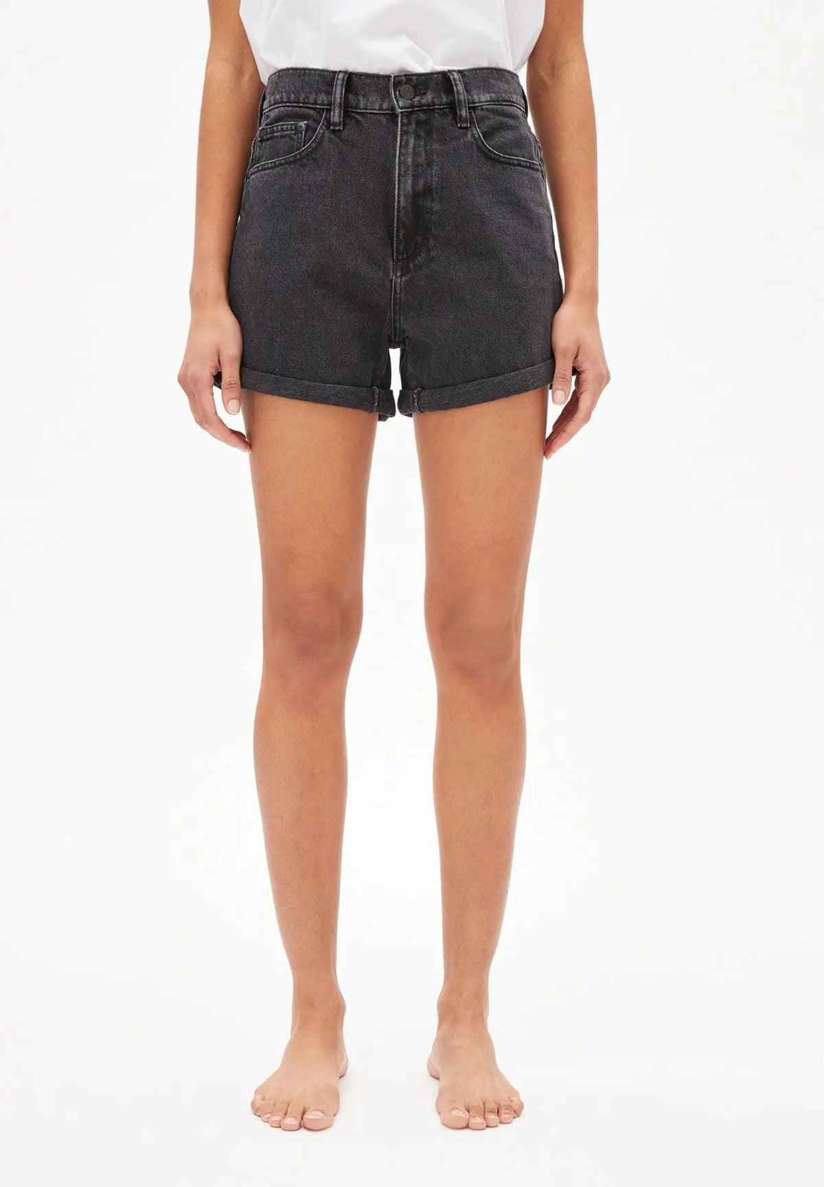 W's Silvaa Denim shorts - 100% Organic cotton Pants Armedangels Washed Down Black 26