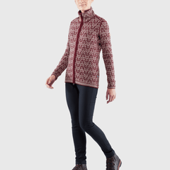 Fjällräven W's Snow Cardigan - 100% Wool Desert Brown Shirt