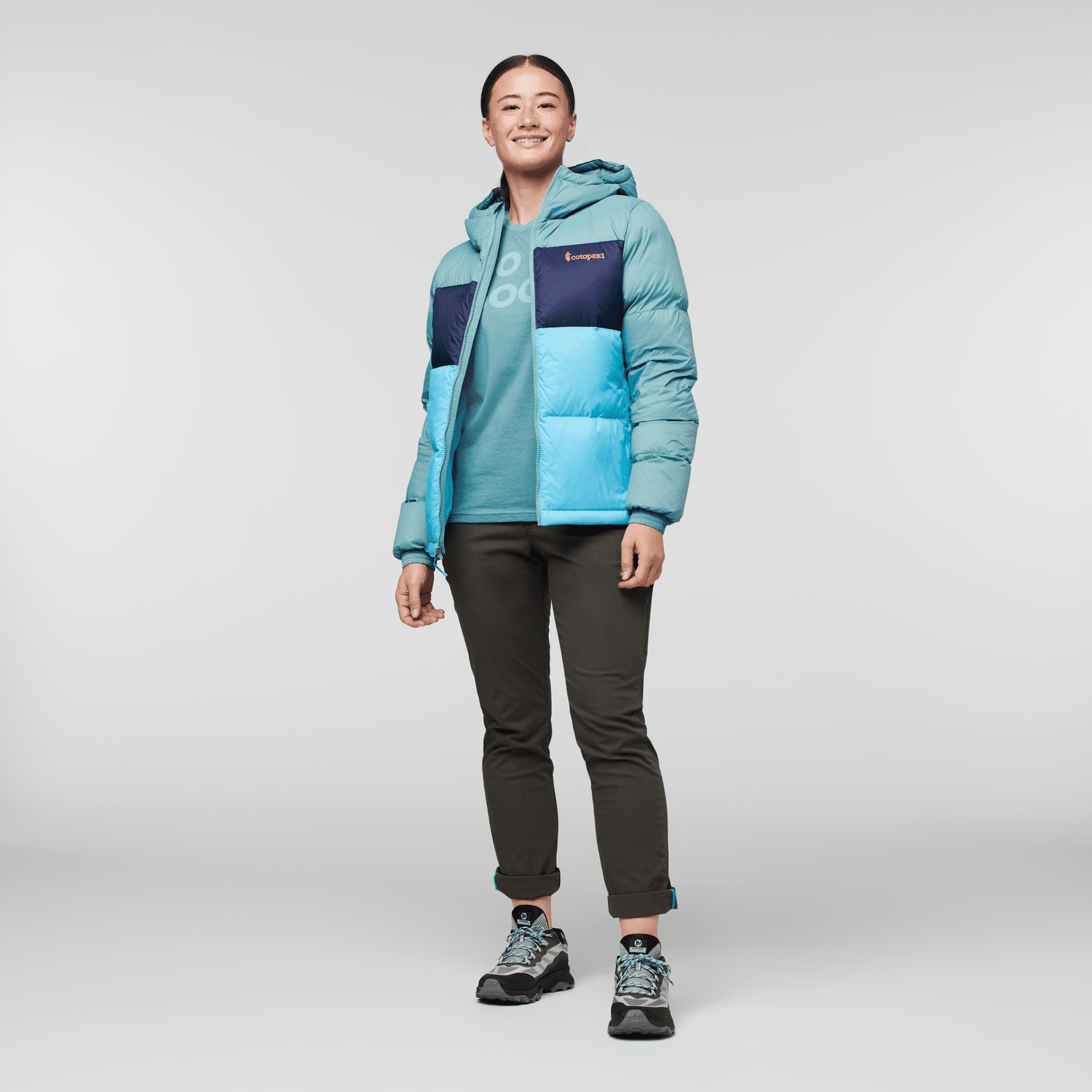 Cotopaxi W's Solazo Hooded Down Jacket - Responsibly sourced down Bluegrass & Blue Sky Jacket