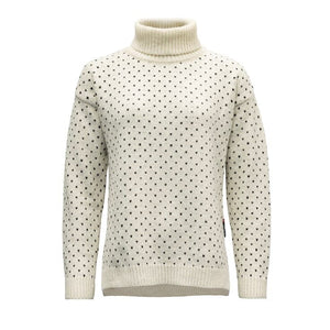 Devold W's Sørisen Split Seam Sweater - 100% Wool Offwhite/Ink