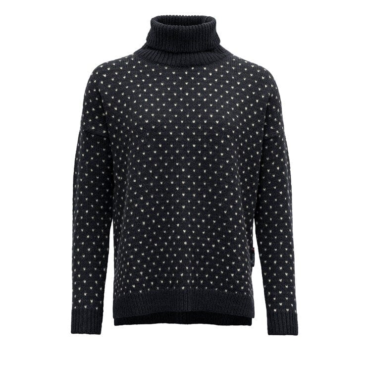 Devold W's Sørisen Split Seam Sweater - 100% Wool Ink/Grey Shirt