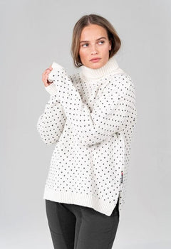 Devold W's Sørisen Split Seam Sweater - 100% Wool Offwhite Ink Shirt