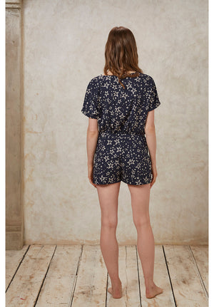 People Tree W's Stars Pyjama Shorts - 100% Organic Certified Cotton Navy