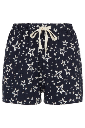 People Tree W's Stars Pyjama Shorts - 100% Organic Certified Cotton Navy