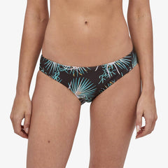 Patagonia W's Sunamee Bikini Bottoms - Recycled Nylon Bayou Palmetto: Ink Black XL Swimwear