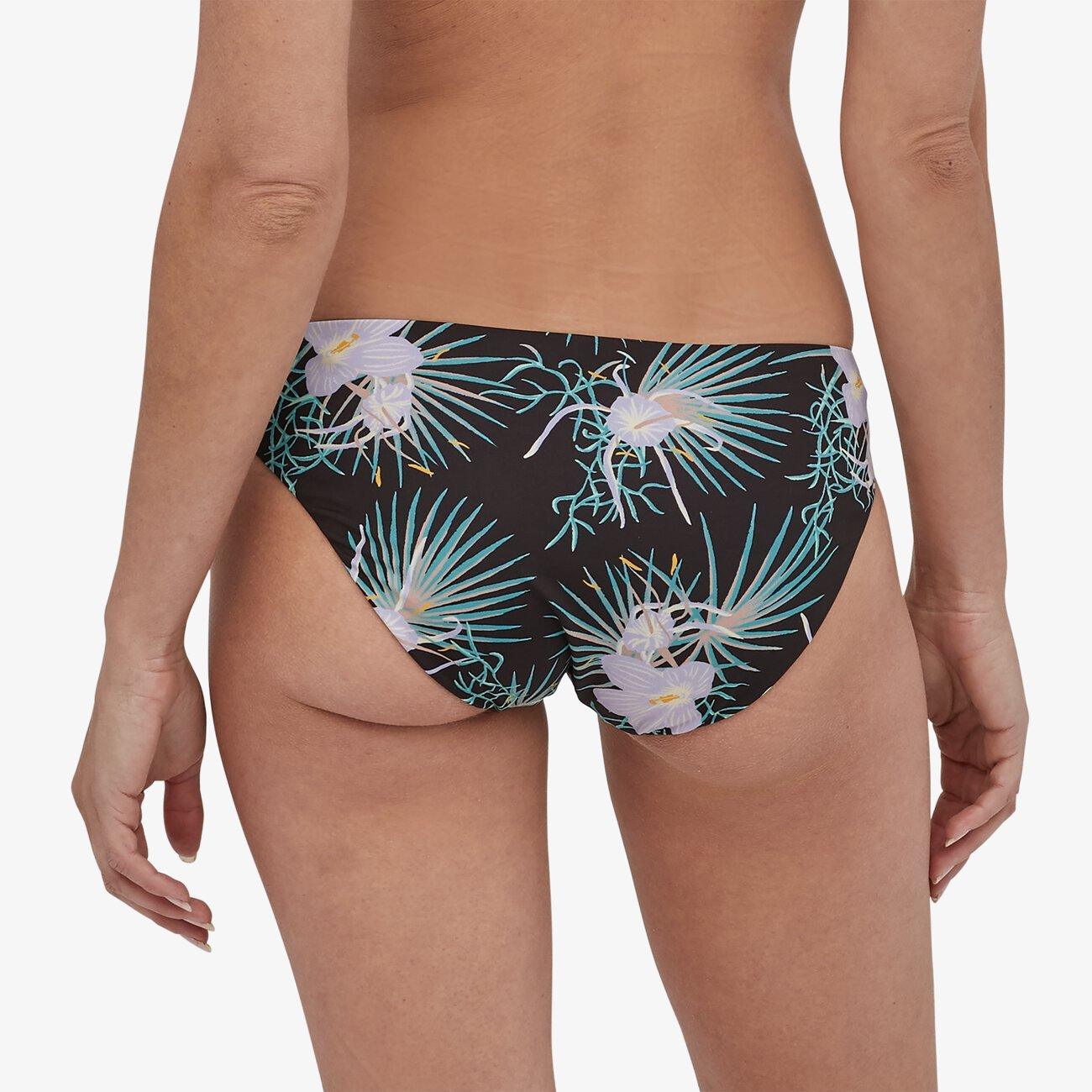 Patagonia W's Sunamee Bikini Bottoms - Recycled Nylon Bayou Palmetto: Ink Black XL Swimwear