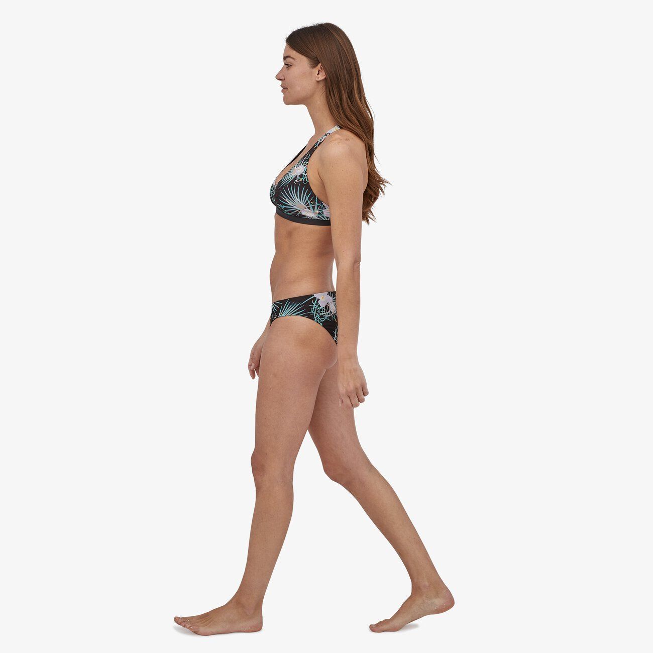 Patagonia W's Sunamee Bikini Bottoms - Recycled Nylon Bayou Palmetto: Ink Black XL Swimwear