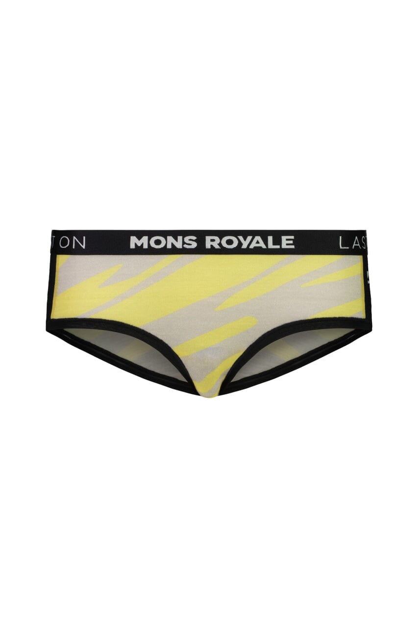Mons Royale W's Sylvia Boyleg - Merino Wool Limelight Camo / Black Underwear