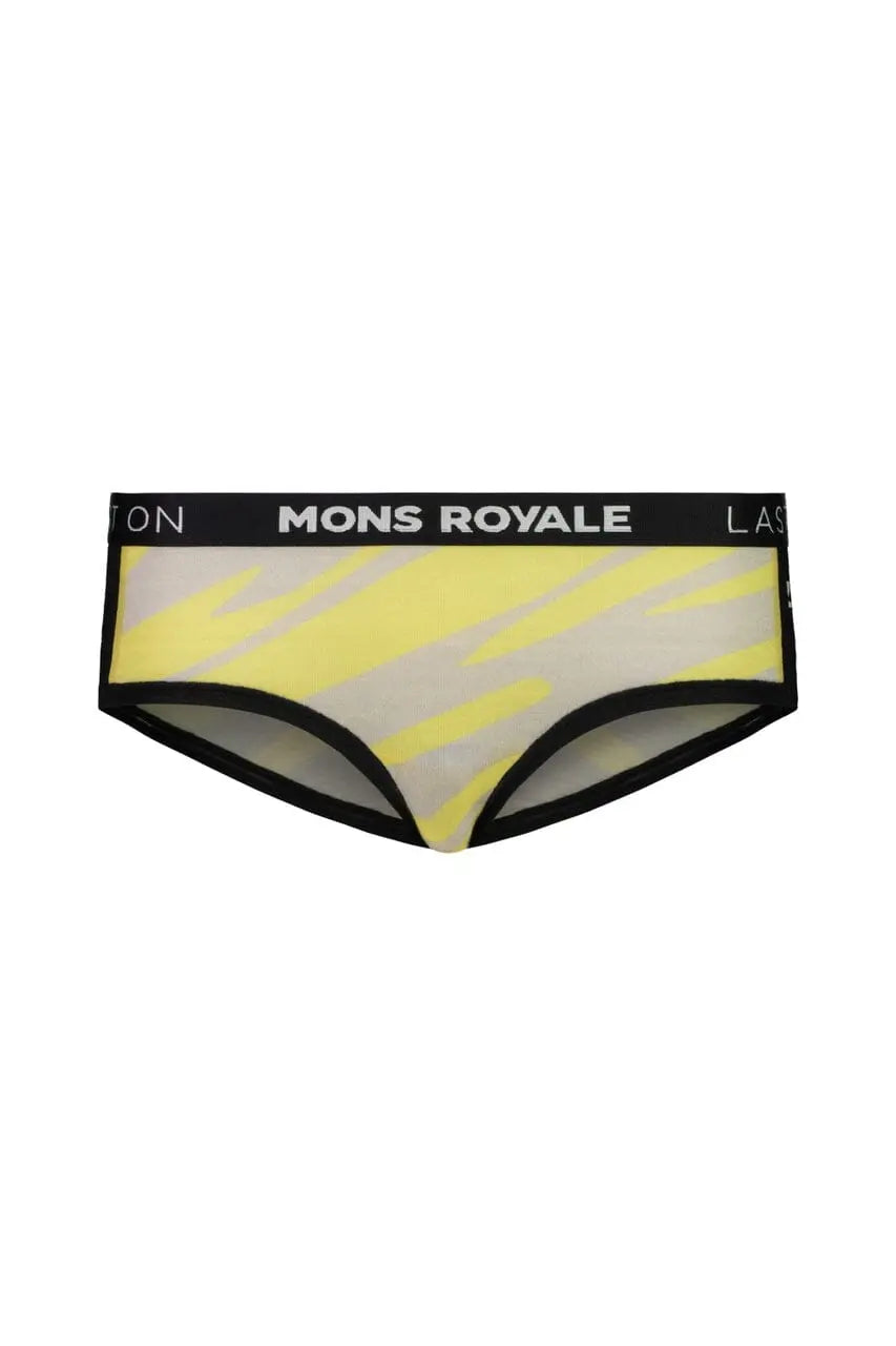 W's Sylvia Boyleg - Merino Wool Underwear Mons Royale Limelight Camo / Black S