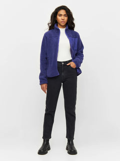KnowledgeCotton Apparel - W's Teddy high neck fleece zip jacket - 100% Recycled PET - Weekendbee - sustainable sportswear